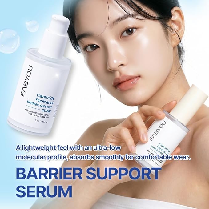 Ceramide Panthenol Barrier Support Serum 1.69 fl oz - Deep Hydration & Soothing for Dry & Sensitive Skin, Barrier Repair with 8 Types of Hyaluronic Acid, Korean Skincare