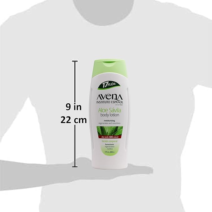 Avena Instituto Espanol Aloe Savila Body Lotion, Moisturizing, Regenerates and Nourishes, 2-pack Of 17 FL Oz each, 2 Bottles