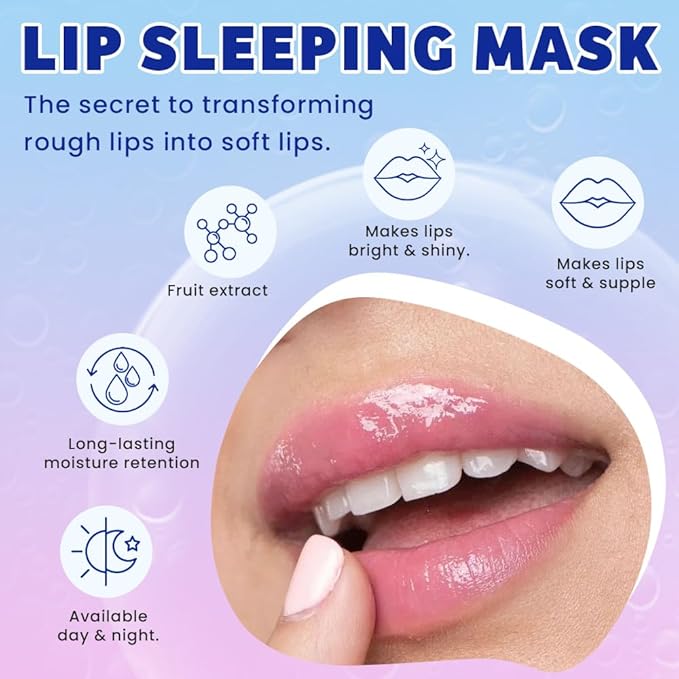 FeiCuiYun Lip Sleeping Mask, Moisturization and Antioxidants, Nourish, Hydrate, Flaky, Dry Lips, Includes Softapplicator Brush (06#Strawberry, 1Pcs)