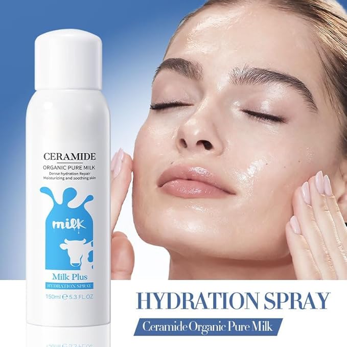 Ceramide Milk Hydrating Mist, Nourishing Hydrating Mist, Protecting & Anti-Aging, Hydrating Refreshing Soothing Facial Mist Spray, Hyaluronic Ceramide Mist Hydrating Toner with Hylauronic Acid
