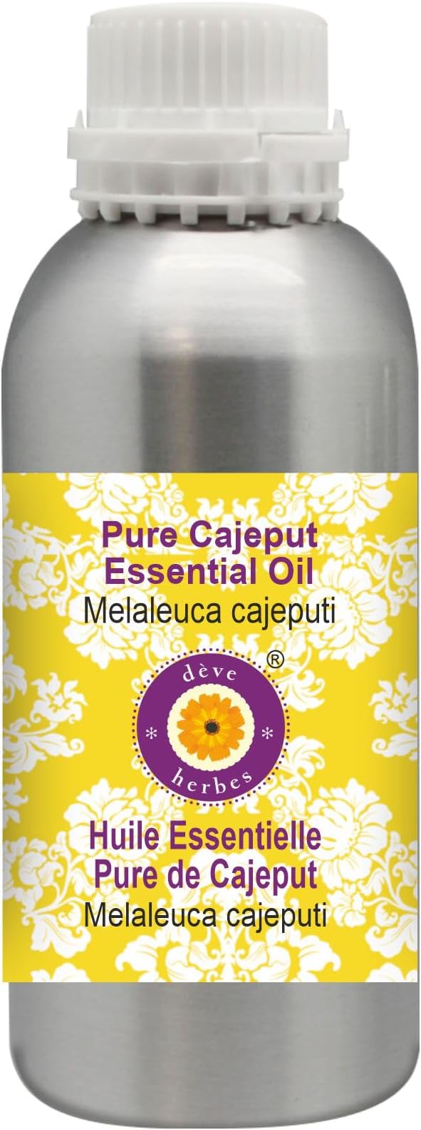 Deve Herbes Pure Cajeput Essential Oil (Melaleuca cajeputi) Steam Distilled 630ml (21 oz)