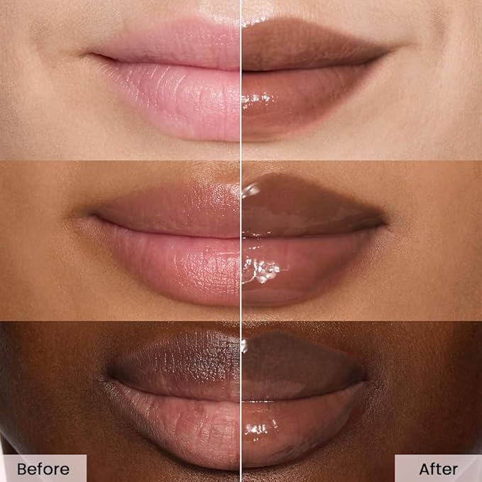 FeiCuiYun Lip Tinted Glowy Balm Hydrating Tinted Lip Serum Lip Gloss, Ultra-Hydrating Natural Vegan Lip Balm, Sheer-Tinted Shine & Hydration, Soothes & Softens Dry Lips Skincare (Light Brown)