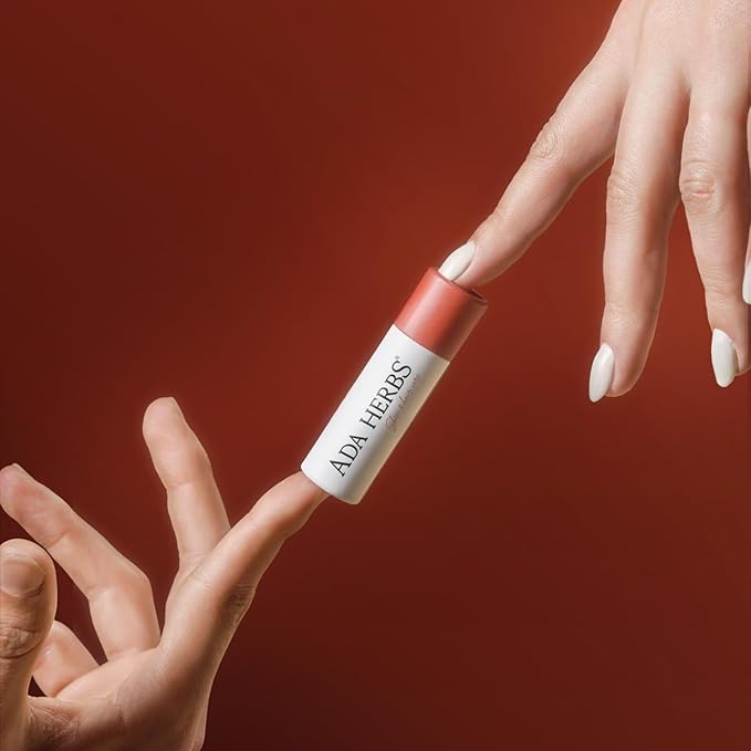 Organic Tinted Lip Balm Strawberry - Natural Red Lip Tint - Vegan Moisturizing Lip Balm with Jojoba & Cocoa Butter - Hydrating Lip Care - 0.35 oz