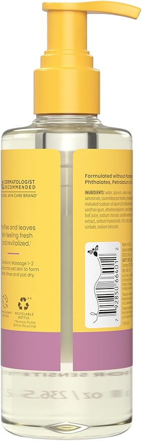 Burt's Bees Oil Control Foaming Cleanser; For Oily Skin; Safe for Sensitive Skin; Deeply Cleanses, Includes Green Tea Extract and Hyaluronic Acid; 8 Fl. Oz.