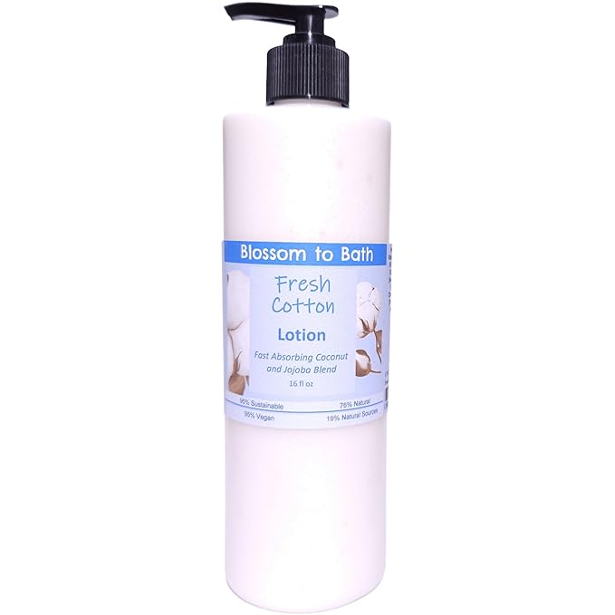 Fresh Cotton Lotion (16 ounce) - Phthalate Free Fragrance - Absorbs Quickly with a Clean Cotton Scent