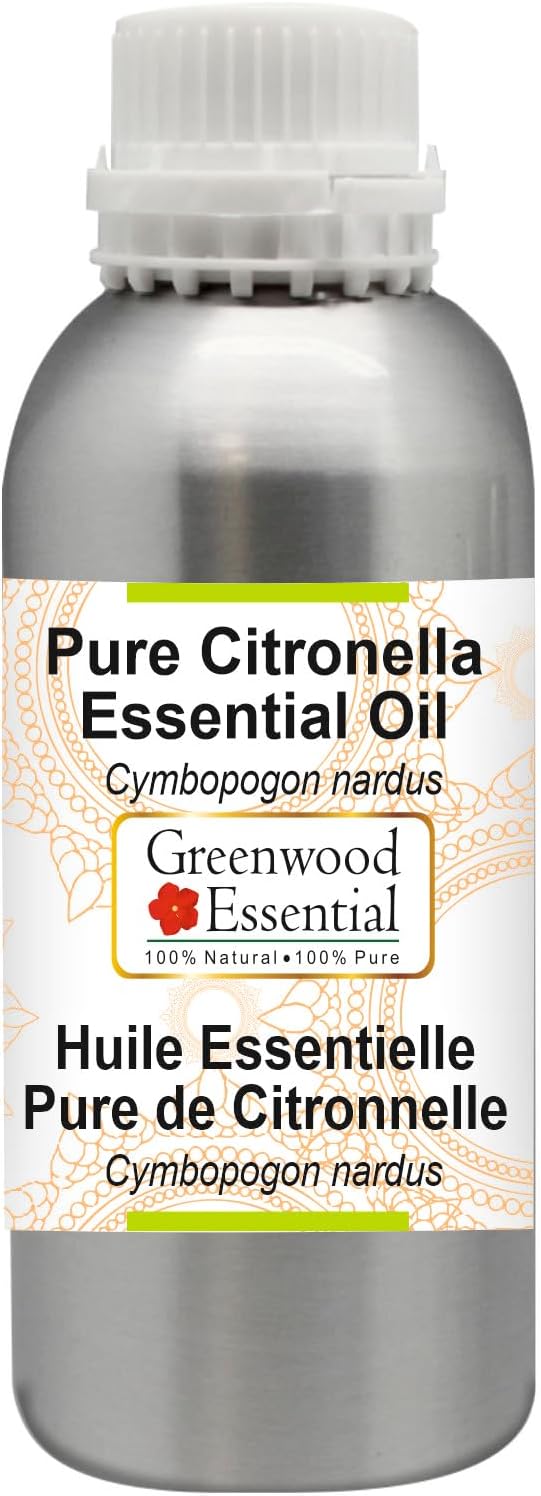 Greenwood Essential Pure Citronella Essential Oil (Cymbopogon nardus) Steam Distilled 1250ml (42.2 oz)