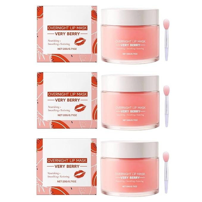 Berry Hydrating Overnight Lip Mask – Nourishing Lip Sleeping Mask with Vitamin E & Strawberry Extract – Lightweight Non-Sticky Night Lip Treatment for Soft Smooth Lips (3)