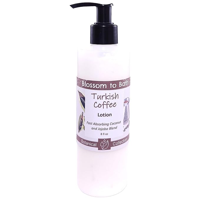 Blossom to Bath Turkish Coffee Lotion (8 Ounce) - Natural Fragrance - Absorbs Quickly with a Sweetly Rich And Spicy Scent