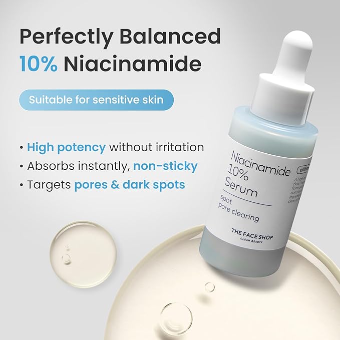 The Face Shop Alltimate Niacinamide 10% Serum for Face with Caffeine & Peptide, Korean Skin Care, Oil Control & Pores Reducer, Improve Skin Elasticity, Face Serum for Sensitive Skin, Non-comedogenic
