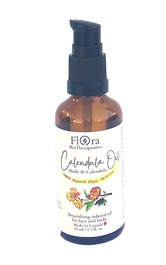 FLORA Organic Calendula Double Infused in Organic Olive Oil. 100% Natural Moisturizer.1.7 fl oz. Made in Canada