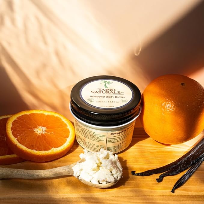 Whipped Body Butter – Oranges & Cream – Sweet Citrus Scent, Shea & Mango Butter – 100% Natural Moisturizer for Dry Skin – 2.25 oz – Glass Jar