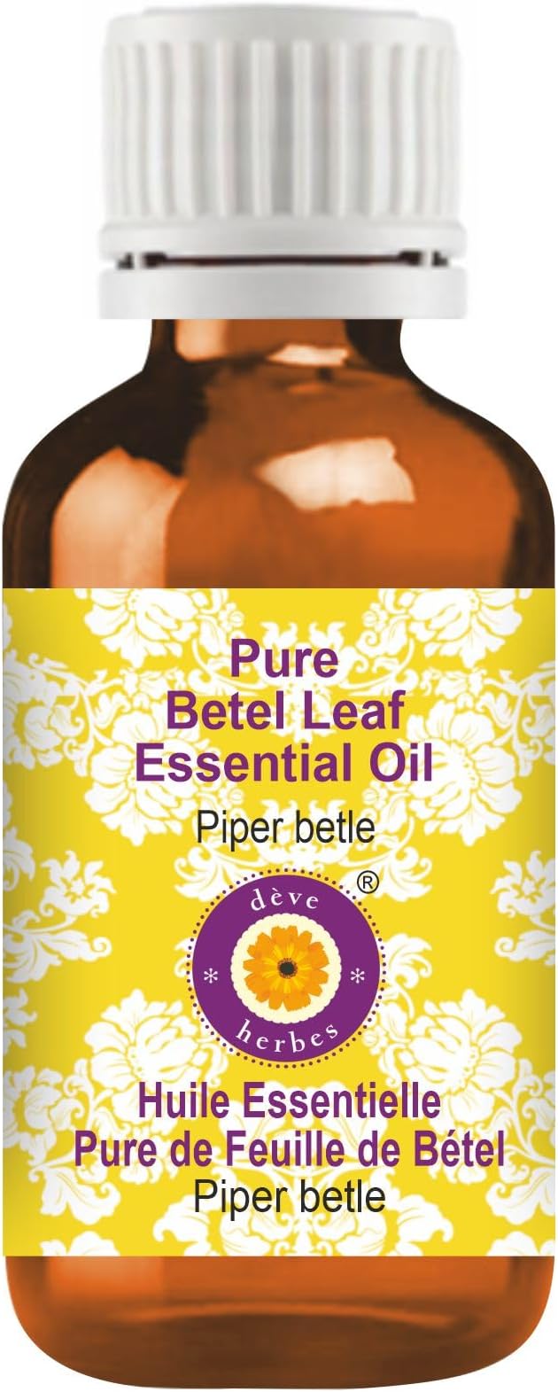 Deve Herbes Pure Betel Leaf Essential Oil (Piper betle) Steam Distilled 10ml (0.33 oz)