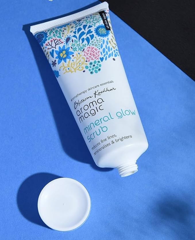 Aroma Magic Mineral Glow Face Scrub | Dead Skin Exfoliator | Deep Moisturizing Facial Scrub | Provides Soft, Supple & Hydrated Skin | 3.38 Fl Oz (100ml)