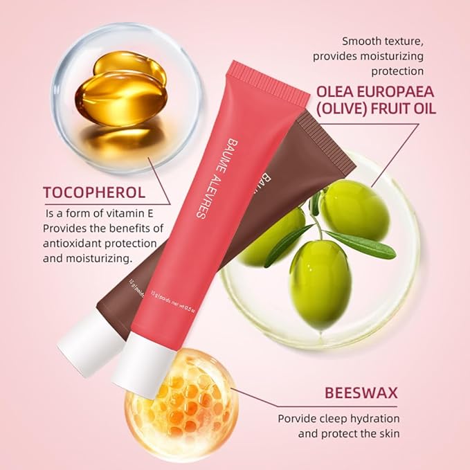 Butter Lip Balm – Ultra-Hydrating Lip Care with Shea Butter & Olive Oil, Soothes Dry Lips with Natural Tint & Gloss Effect, Lip Plumper Moisture & Light Lip Stain Finish #3 Poppy