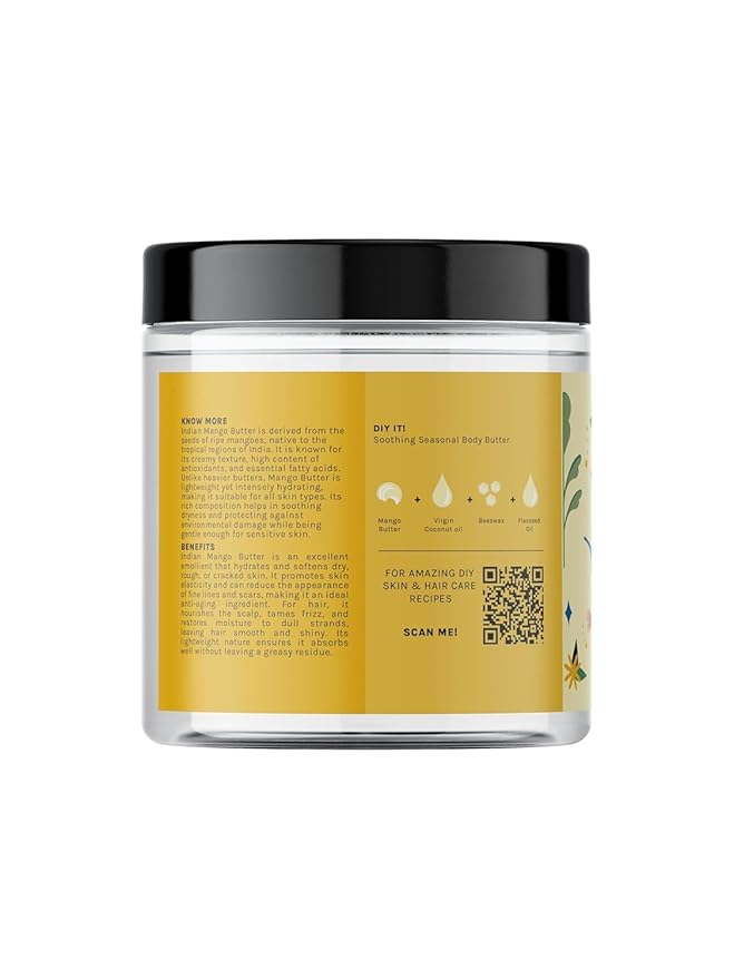 Tattva_logy Mango Butter | 100% Raw, Unprocessed and Unrefined Body Butter | Lotion For Dry Skin | Lip Balm | Lip Cream | For Moisturization & Nourishment of Body and Skin | In Plastic Jar - 100 gm
