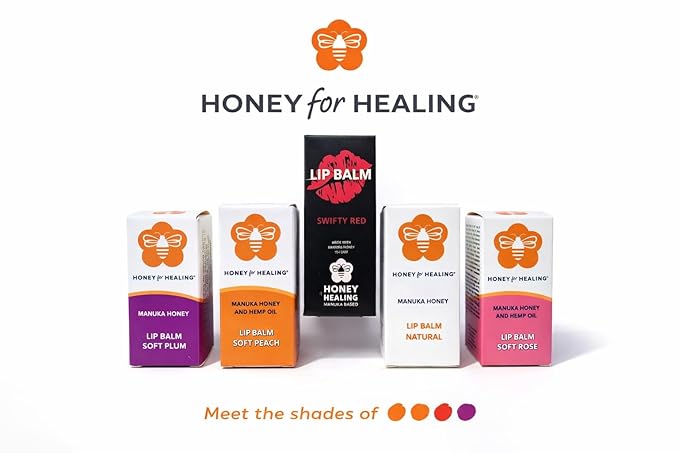 Manuka Honey Lip Balm 15+ UMF – Ultra-Hydrating Formula with Beeswax, Castor Oil & Organic Coconut Oil | 12+ Hour Moisture | Eco-Friendly Recyclable Tube | 0.25 oz / 7 g (Swifty Red)
