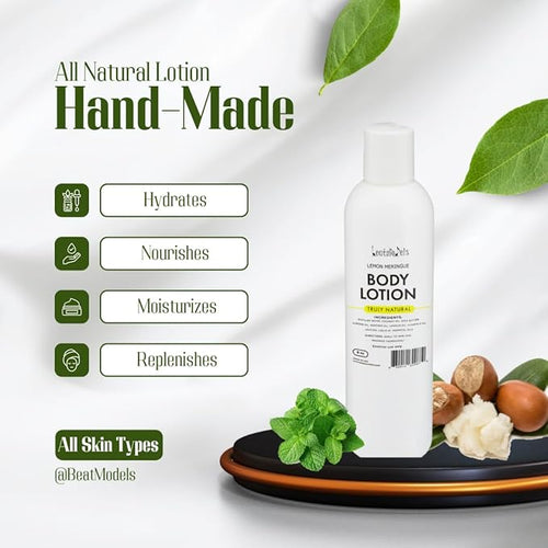 All-Natural Handmade Body Lotion | Pure Moisturizing Lotion for Dry Skin | Non-Toxic, Vegan, and Cruelty-Free | Nourishing Herbal Formula for Sensitive Skin (Lemon Meringue)