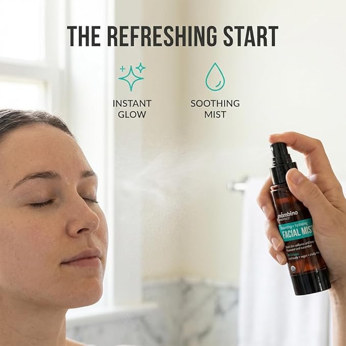 Mambino Organics Balancing Facial Mist & Toner, Organic Rose Water Facial Toner for Skincare & Self Care, Lightweight Hydrating Mist for All Skin Types, 2 fl oz
