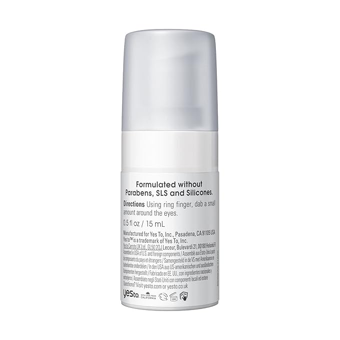 Yes To Avocado Daily Eye Cream, Fragrance-Free, Hydrating & Smoothing, with Hyaluronic Acid & Omega 3, 0.5 Fl Oz