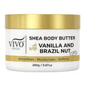 Vivo Per Lei Shea Body Butter with Brazilnut & Vanilla, Enriched with Hyaluronic Acid, Vitamin C, & Aloe Vera For Dry Skin, Pack Of 1, 9.87 Oz