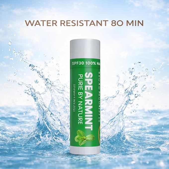 Naturistick UV Pro® Mineral SPF 30 Lip Balm – Spearmint (5-Pack), Broad Spectrum Sun Protection
