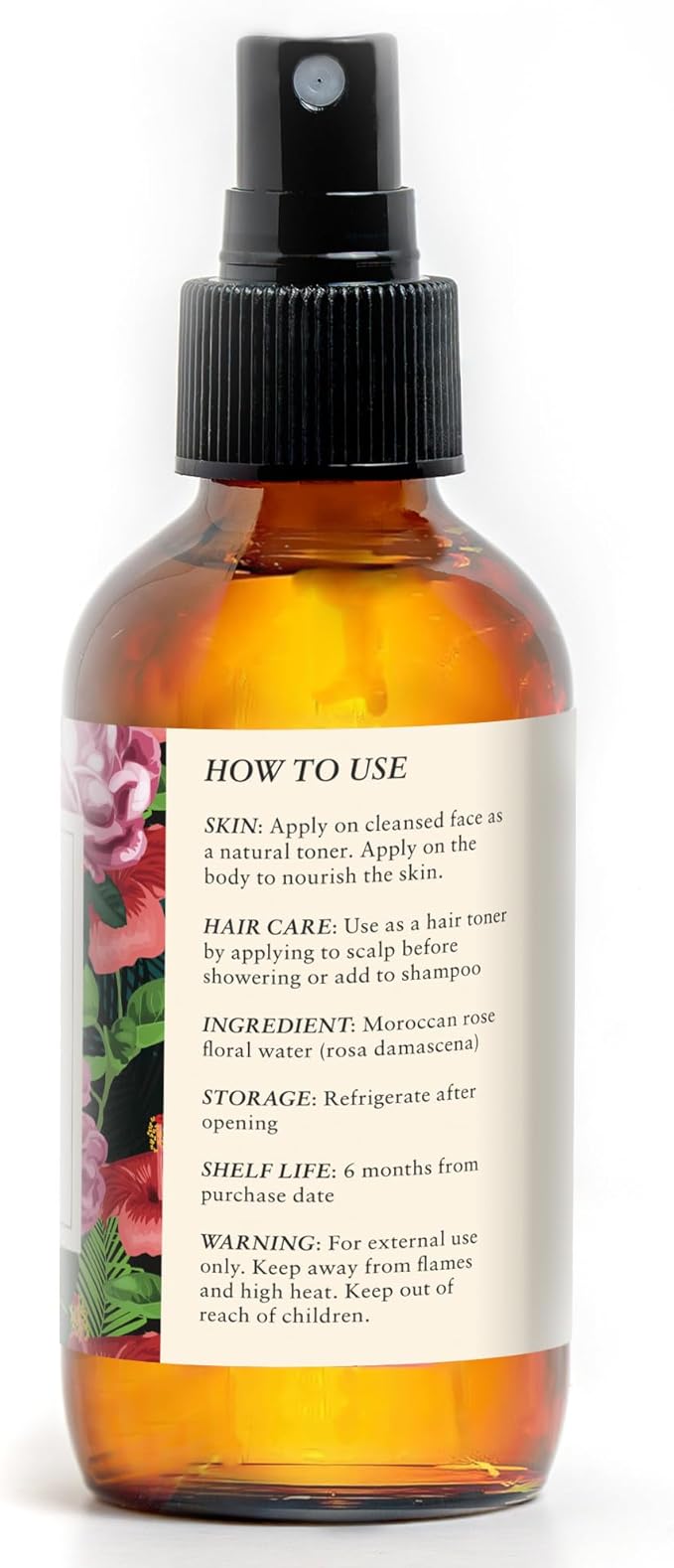 Rose Water Spray for Face by Baja Basics - Pure, Organic Rosewater Facial Toner for Hair and Aromatherapy Large 4 oz