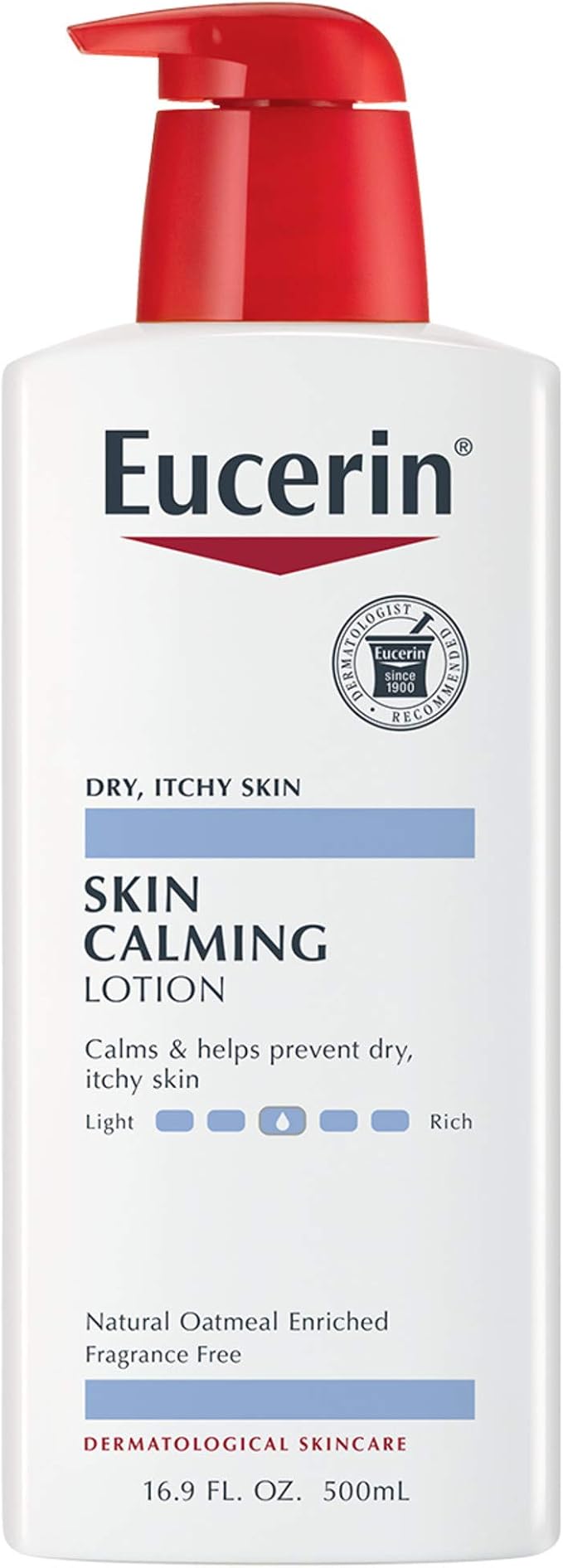 Eucerin Skin Calming Lotion - Full Body Lotion for Dry, Itchy Skin, Natural Oatmeal Enriched - 16.9 fl. oz Pump Bottle