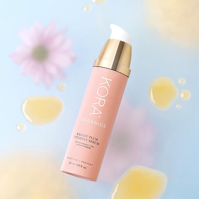 KORA Organics Kakadu Plum Vitamin C Serum, Antioxidant Rich Facial Serum with Hyaluronic Acid, Protect & Improve Skin Tone, Certified Organic, Cruelty Free, 0.34 fl oz