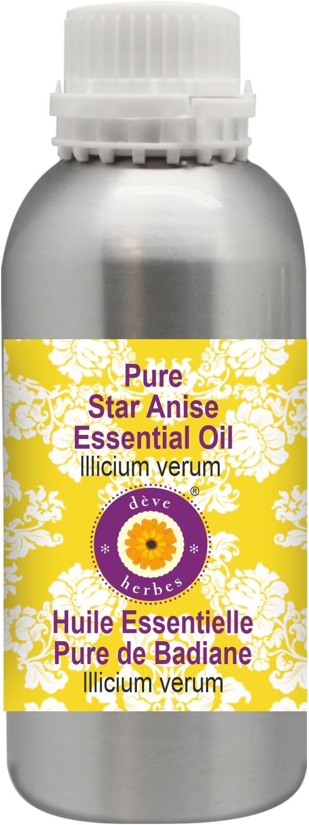 Deve Herbes Pure Star Anise Essential Oil (lllicium verum) Steam Distilled 1250ml (42 oz)