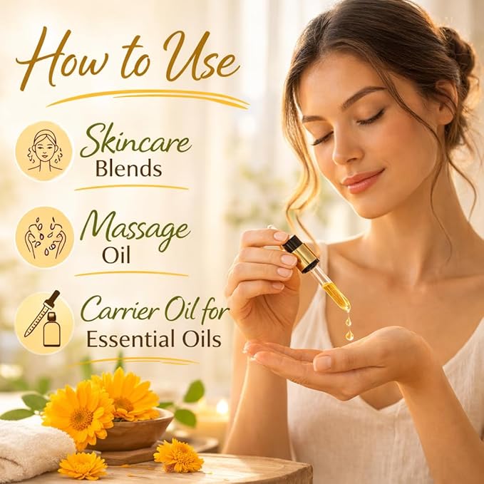dève herbes Yellow Marigold Oil (Calendula officinalis) | Infused | Pure | Non-Sticky | Lightweight | for Facial Care | Men & Women | 15ml (0.50 oz)