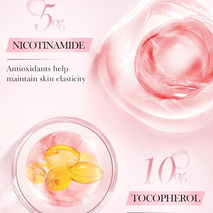 30ML Hydrating Facial Essence for Women Deep Moisture Nourishing Serum Non Greasy Fast Absorbing Skin Care Beauty Essential Pink One Size