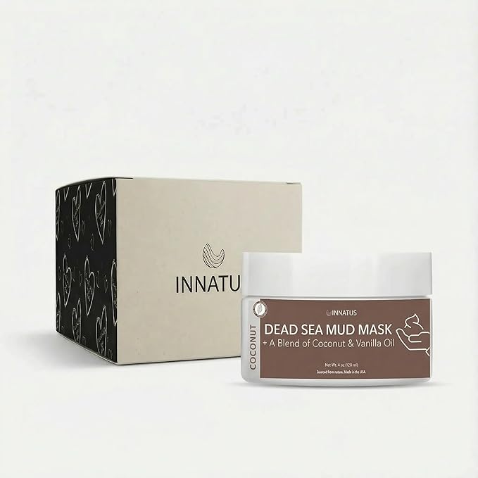 INNATUS Dead Sea Mud Mask with Agave Coconut Oil – 4oz Detoxifying & Hydrating Face Mask – Purifies Skin & Controls Acne While Nourishing with Coconut Agave Oil