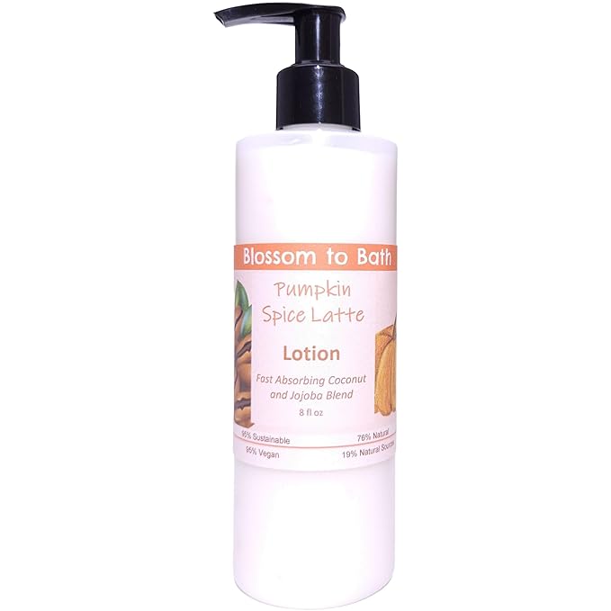 Blossom to Bath Pumpkin Spice Latte Lotion (8 Ounce) - Phthalate Free Fragrance - Absorbs Quickly with a Warm Vanilla Spice Scent
