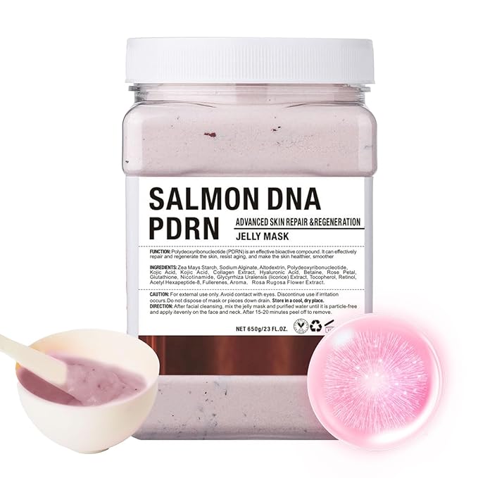 Salmon Mask for Face with PDRN Serum, Jelly Face Mask Texture, Korean Salmon DNA Inspired Formula, Hydrating Gel Mask for Skincare Routine