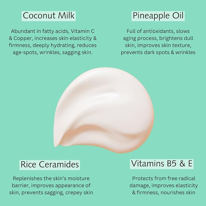 Coconut & Pineapple Fusion Hand & Body Lotion, Natural Dry Skin Moisturizer for All Skin Types, Aloe Vera, Coconut Oil, Ceramides, Vitamin B5, Vitamin E, 8 oz