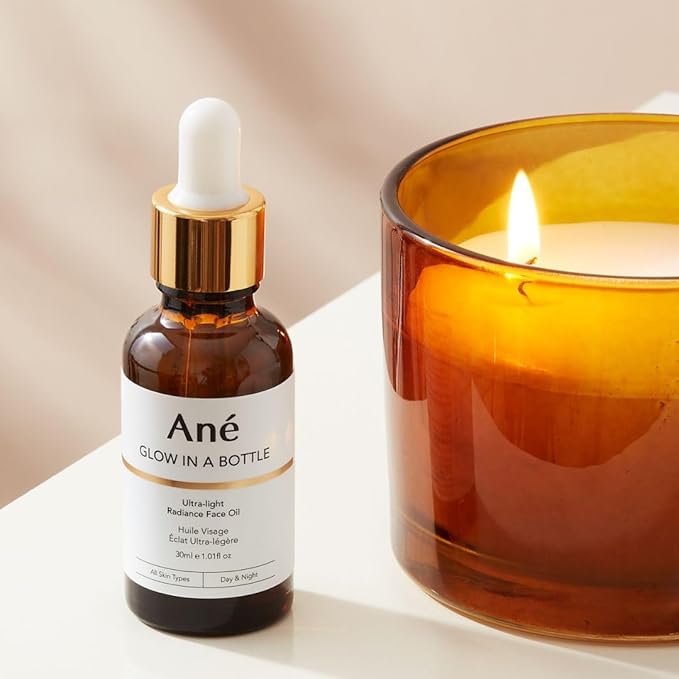 Ané Glow in a Bottle Anti-Ageing Vegan Facial Oil for All Skin Types - 100% Natural Plant Oils including Argan, Grapeseed and Squalane
