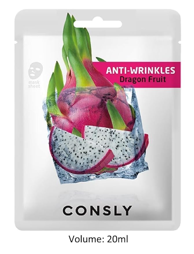 CONSLY_Exotic Fruits Sheet Face Masks – Hydrating & Nourishing Korean Facial Mask Pack with Natural Ingredients (Pack of 8)