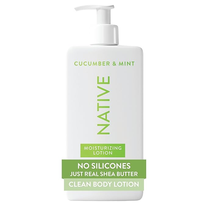 Native Body Lotion, Cucumber & Mint, 48-Hour Hydration for Dry & Sensitive Skin, Made with Plant-Based Moisturizers like Shea Butter, Silicone & Paraben Free, 16.5 fl oz
