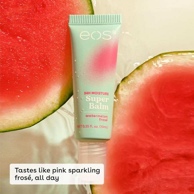 eos Lip Balm, 24H Moisture, Super Balm, Sensitive Skin | Watermelon Frosé | Lip Mask | Day or Night Treatment | Pack of 2