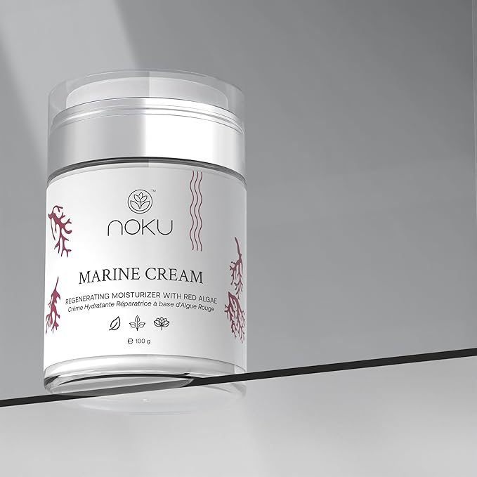 Noku Marine Cream 100ml – Ultra-Hydrating Anti-Aging Moisturizer for Men & Women | Red Algae, Vegan Collagen & Argireline Peptides | Airless Jar, Vegan, Cruelty-Free, EWG VERIFIED