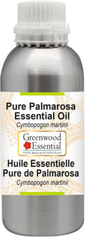 Greenwood Essential Pure Palmarosa Essential Oil (Cymbopogon martinii) Steam Distilled 300ml (10.1 oz)