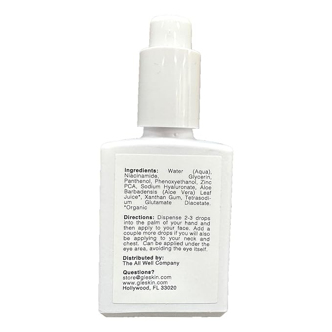 Gle Skin 10% Niacinamide Facial Serum with Vitamin B5 – Advanced Pore Minimizer & Skin Texture Refiner – Brightening Face Serum for Uneven Tone, Oil Control & Hydrating Barrier Support – 1 fl oz