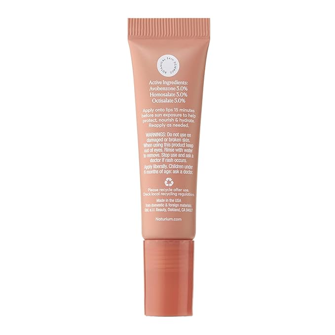 Naturium Phyto-Glow Lip Balm SPF 45 | Tinted Gloss with Broad Spectrum Sunscreen | 0.34 FL OZ / 10 mL, Getaway