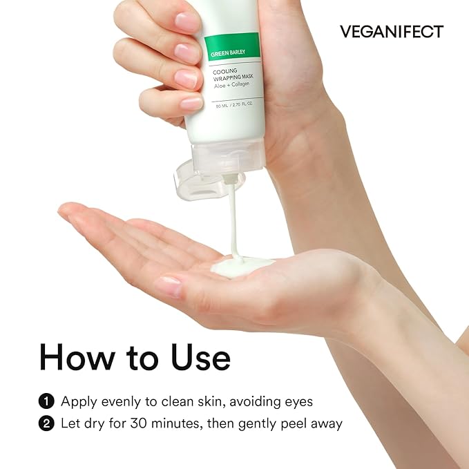 VEGANIFECT Aloe Cica Wrapping Peel Off Facial Mask with Jelly Brush, For Skin Refreshing, Instant Cooling, Soothing, Pore Tightening, Korean Skincare, 2.73 Fl Oz