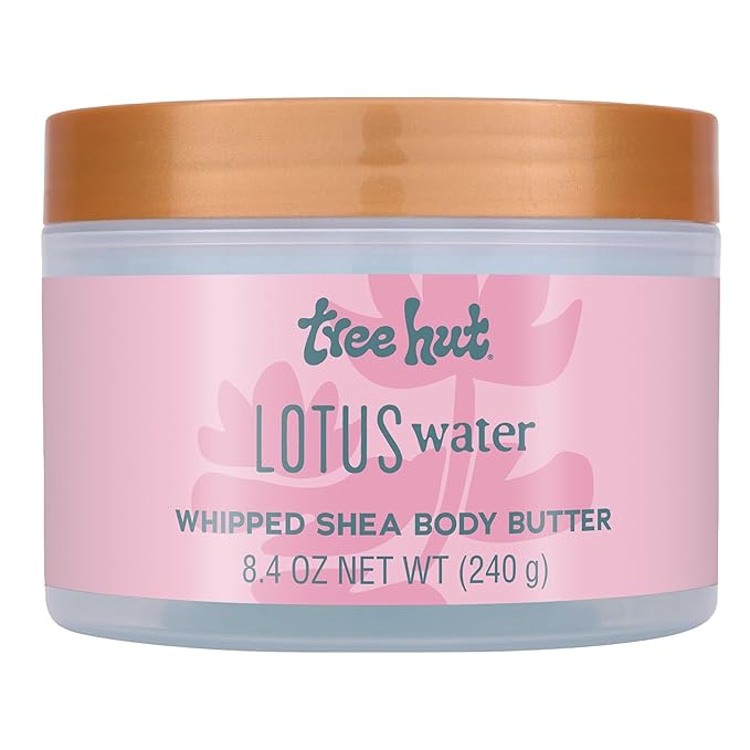Tree Hut Lotus Water Whipped Shea Body Butter, Hydrating & Nourishing Body Lotion with Natural Oils, Moisturizer for Soft & Smooth Skin, 8.4 Oz