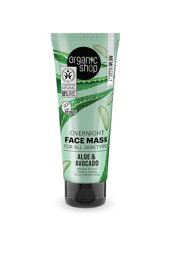 Organic Shop Avocado and Aloe Overnight Face Mask for All Skin Types 2.54 fl oz