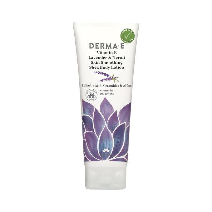 Derma E Vitamin E Lavender and Neroli Therapeutic Shea Body Lotion – All Natural Moisturizer for Dry Skin – Gently Scented Cruelty Free Moisturizing Cream, 8 oz