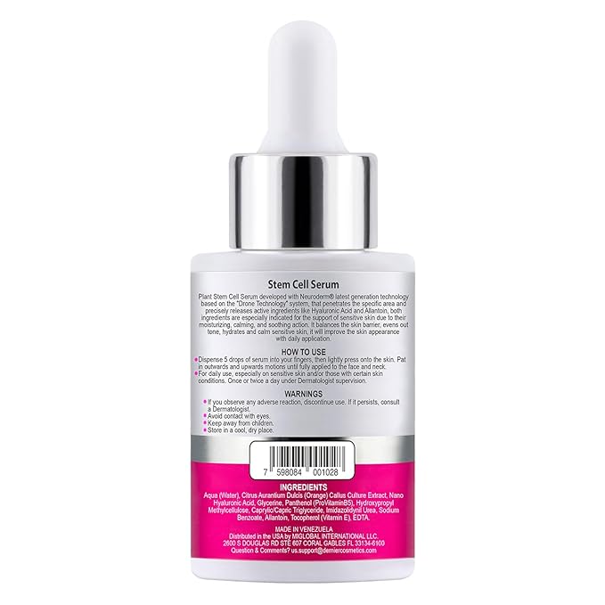 Dernier Stem Cell Face Serum – 3% Bio-Vegan Stem Cells, 1% Hyaluronic Acid, 0.3% Allantoin | Overnight Hydrating Serum for Smoother-Looking Skin & Youthful Appearance (1 fl oz)