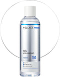 WELLAGE Real Hyaluronic Toner 100 for face, Korean Beauty Toner, 93% Hyaluronic Acid Water, Hydrating for Dry Skin - Deep, Quick Absorption, Hypoallergenic, Skin Irritation-Free, 6.76 fl.oz.