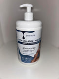Skin Nutr Body Butter with Collagen and Hyaluronic Acid, Tea Tree Verbena, Wrinkle Smooth Cream, (Pack of 1) 31 oz